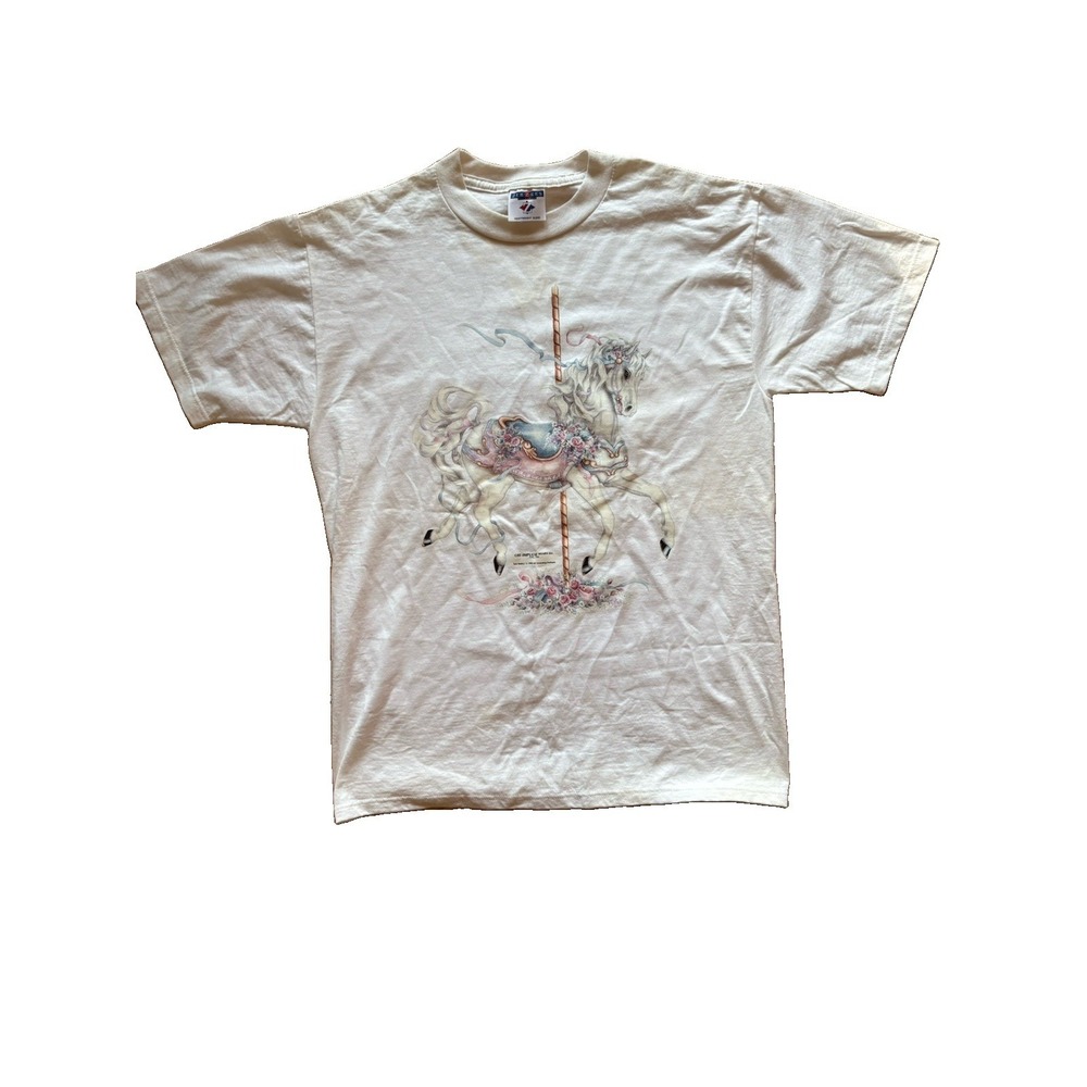 Vintage 1995 JerZees Impulse Wears Unicorn Graphic T-Shirt Art Toni Baley